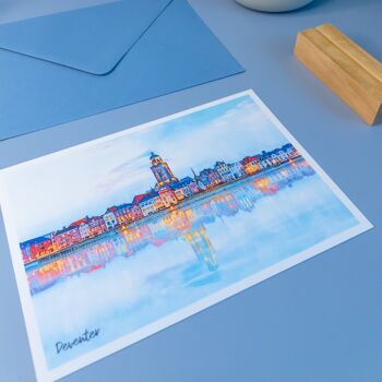 Deventer View, Pays-Bas - Carte postale A6 avec enveloppe 3