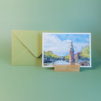 Amsterdam Munttoren, Pays-Bas - Carte postale A6 avec enveloppe 2
