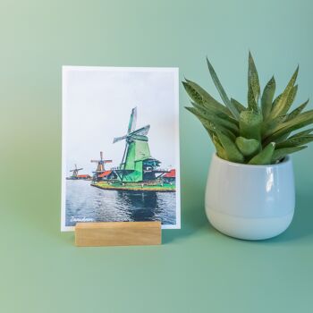 Moulins à vent de Zaandam, Pays-Bas - Carte postale A6 avec enveloppe 5