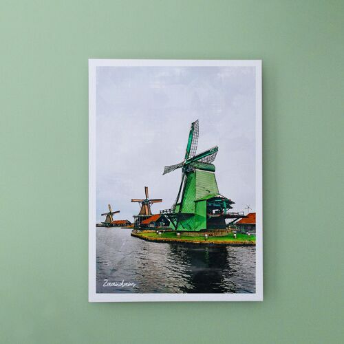 Zaandam Windmills, Netherlands  -  A6 Postcard with Envelope