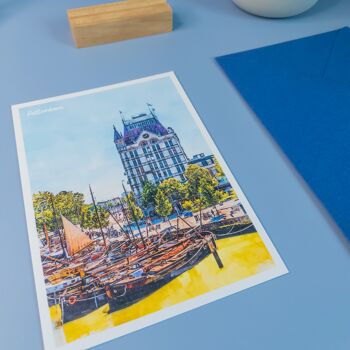 Centre de Rotterdam, Pays-Bas - Carte postale A6 avec enveloppe 3