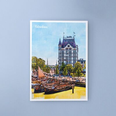 Centre de Rotterdam, Pays-Bas - Carte postale A6 avec enveloppe