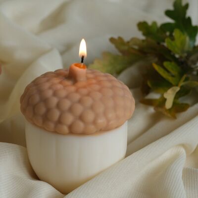 Bougie en cire de soja en forme de gland