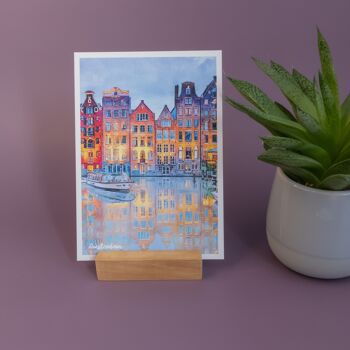 Amsterdam Houses, Pays-Bas - Carte postale A6 avec enveloppe 4