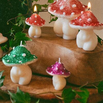 Bougies champignons scintillantes - Trio