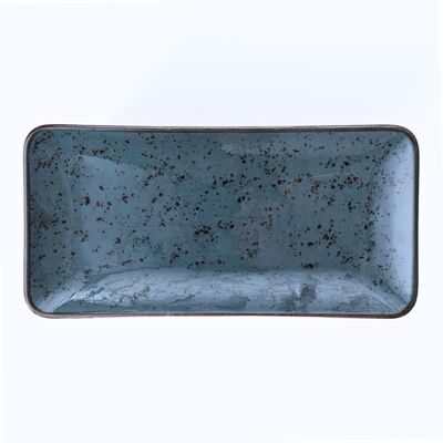 Assiette de service en porcelaine – Série Fairlie, vert forêt – 30 x 15 cm