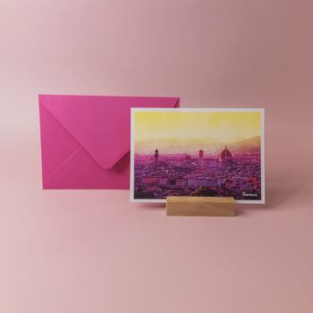 Florence Sunset View, Italie - Carte postale A6 avec enveloppe 2