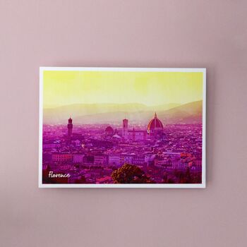 Florence Sunset View, Italie - Carte postale A6 avec enveloppe 1