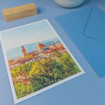 Florence Day View, Italie - Carte postale A6 avec enveloppe 3