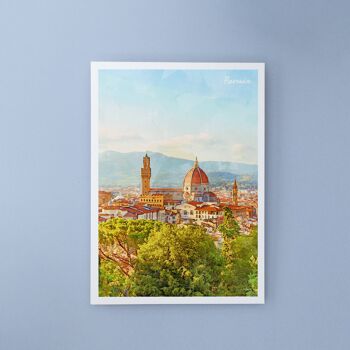 Florence Day View, Italie - Carte postale A6 avec enveloppe 1