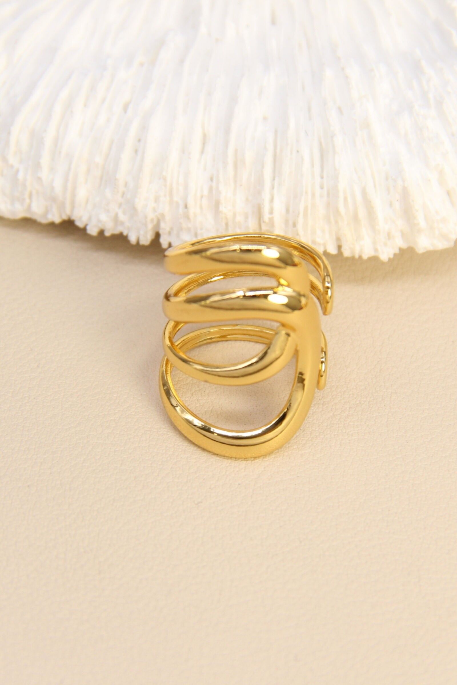 Bague design courbes – Acier inoxydable