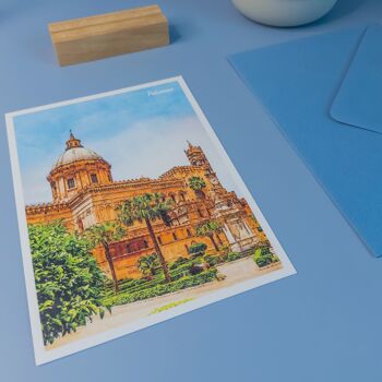 Cathédrale de Palerme, Italie - Carte postale A6 avec enveloppe 3