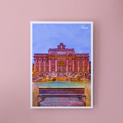 Fontana di Trevi, Italie - Carte postale A6 avec enveloppe