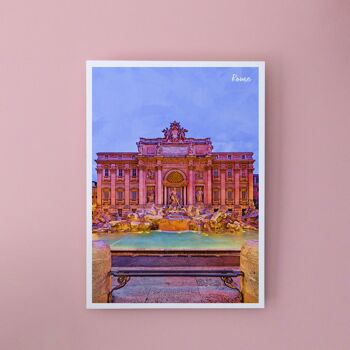 Fontana di Trevi, Italie - Carte postale A6 avec enveloppe 1
