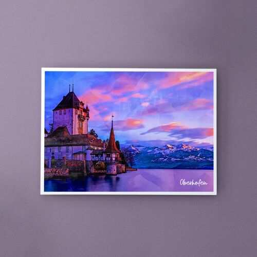 Oberhofen Castle, Switzerland - A6 Postcard with Envelope