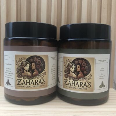 Burro/crema corpo di karité biologico montato (vasetti in vetro ambrato da 180 ml)