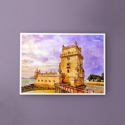 Tour de Belém, Portugal - Carte postale A6 avec enveloppe