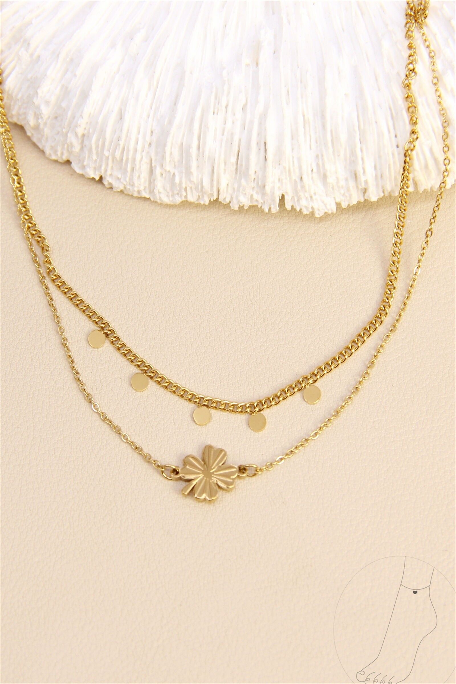 Chaîne de cheville trèfle – Porte-bonheur chic en acier inoxydable