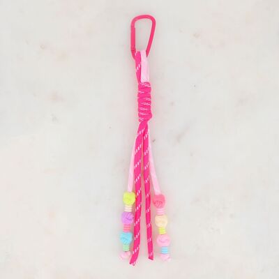 Keychain - pair of colorful hanging laces and beads