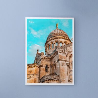 Basilique de Tours, France - Carte postale A6 avec enveloppe