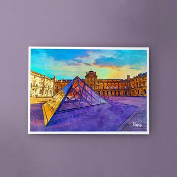 Musée du Louvre, France - Carte postale A6 avec enveloppe 1