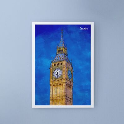 Big Ben, Angleterre - Carte postale A6 avec enveloppe
