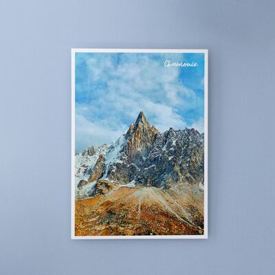 Chamonix Mont-Blanc, France - Carte postale A6 avec enveloppe