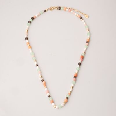 collier ras du cou en perles d'automne