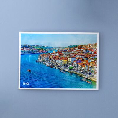 Porto View, Portugal - Carte postale A6 avec enveloppe