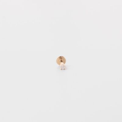 minuscule clou d'oreille en diamant | or massif