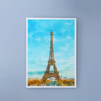 Tour Eiffel, France - Carte postale A6 avec enveloppe