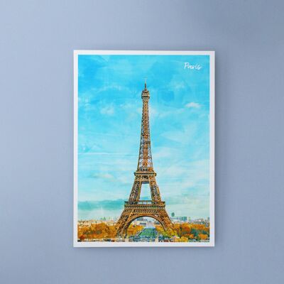 Eiffel Tower, France - A6 Postcard with Envelope