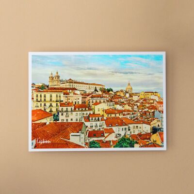 Blick auf Lissabon, Portugal - A6 Postkarte mit Umschlag
