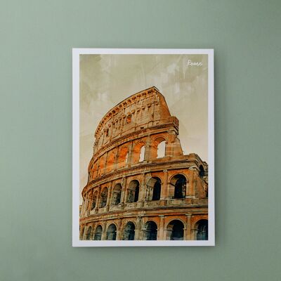 Colosseo Roma, Italia - Cartolina A6 con busta