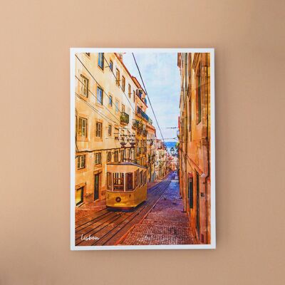 Standseilbahn Lissabon, Portugal - A6 Postkarte mit Umschlag