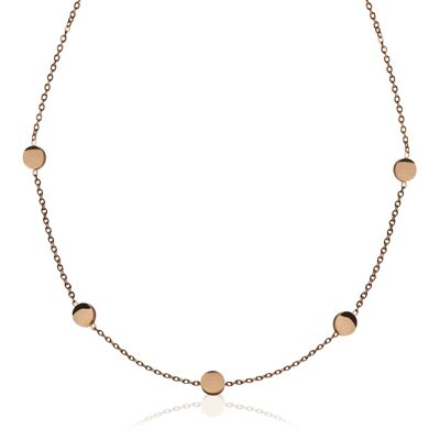 Necklace with plates in rose gold / waterproof gold plating