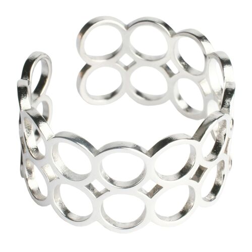 Offener Ring aus Edelstahl mit geometrischem Design