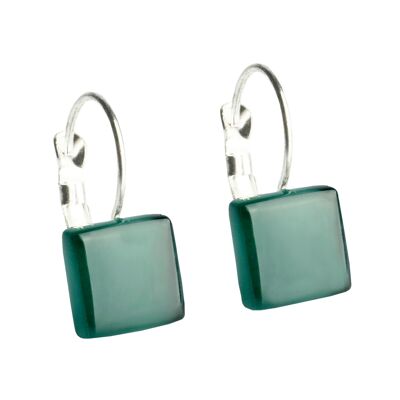 Nickel-free earrings with stone / malachite green / upcycled & handmade