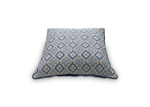 Coussin Starcheck Floral2 Bleu - 50x50cm