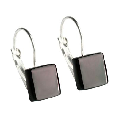 Nickel-free earrings with stone / onyx black / upcycled & handmade