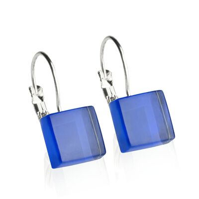 Pendientes sin níquel con piedra / azul zafiro / reciclado y hecho a mano