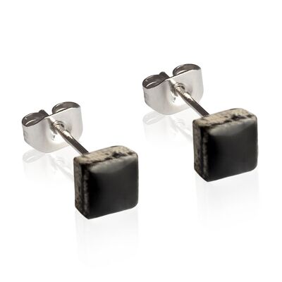 Minimalist ceramic earrings • 5mm / onyx black