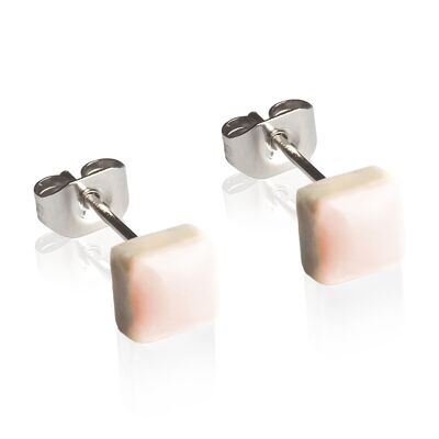 Orecchini minimalisti in ceramica • 5 mm / rosa sabbia