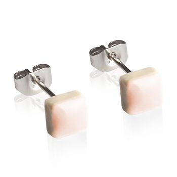 Boucles d'oreilles minimalistes en céramique • 5mm / rose sable 1