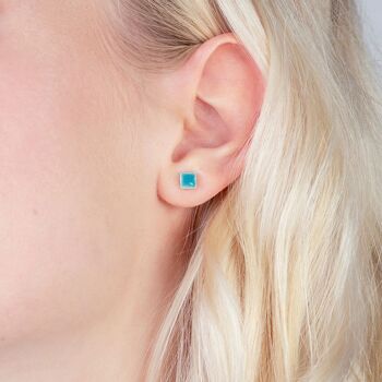 Boucles d'oreilles minimalistes en céramique • 5mm / bleu ciel 3