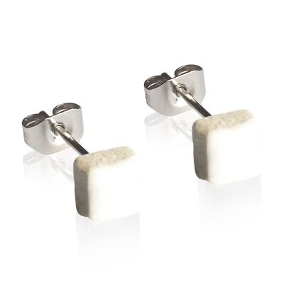 Minimalist Ceramic Earrings • 5mm / Snow White