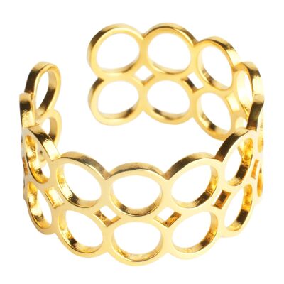 Anello aperto realizzato in acciaio inossidabile / oro / placcatura oro 18 carati impermeabile