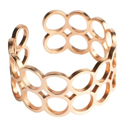 Open ring made of stainless steel / rose gold / waterproof gold plating