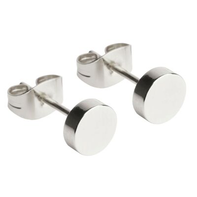 Plate stud earrings made of stainless steel / silver / waterproof & durable