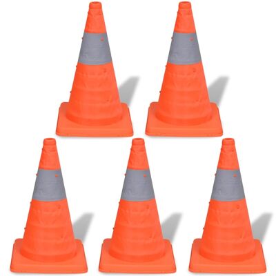 Cône de signalisation pliable 42 cm 5 pièces